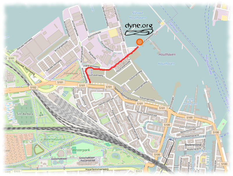 Map to reach Dyne.org HQ in Amsterdam